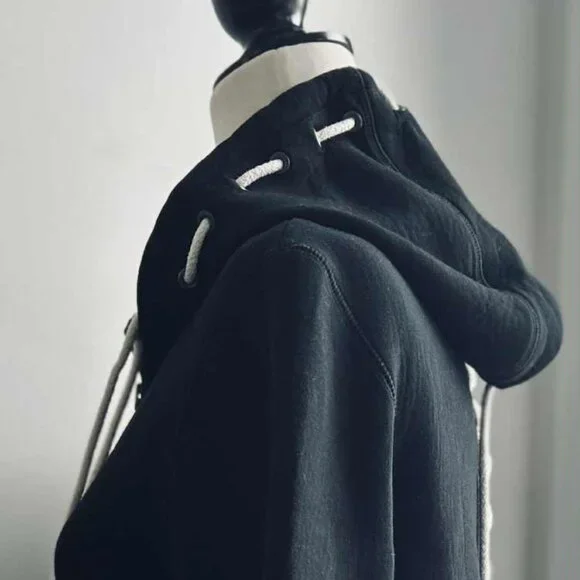 Craig Green Black Bonded Jersey Men's Zip Hoodie w/ Body & Hood Cording – EU M - Picture 3 of 11